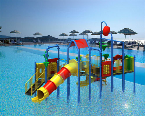 Diapositiva al aire libre ULTRAVIOLETA anti de la piscina del tobogán acuático del patio de la seguridad de los niños con los cubos