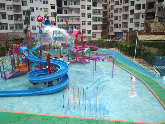 Tobogán acuático residencial Aqua Park Fiberglass Water House del patio para los niños