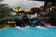 Kids / Adult Outdoor Playground Water Park Fiberglass Water Slides For Aqua Park