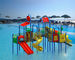Diapositiva al aire libre ULTRAVIOLETA anti de la piscina del tobogán acuático del patio de la seguridad de los niños con los cubos