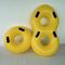 OEM Parque acuático doble tubo amarillo de plástico inflable de natación anillos flotantes con mango para niños