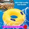 OEM Parque acuático doble tubo amarillo de plástico inflable de natación anillos flotantes con mango para niños