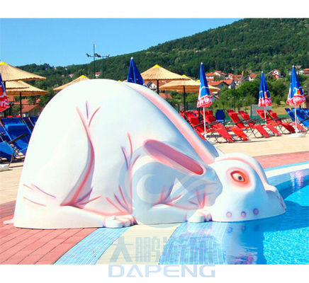 El conejo formó el tobogán acuático del parque de Mini Pool Slide Fiberglass Aqua para los niños