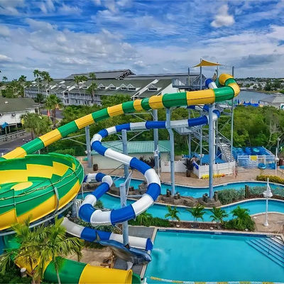 Un buen precio. Customized Colorful Fiberglass Water Park Slide for Resort Hotels Ending with Pool en línea