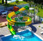 3 metros alta diapositiva abierta de diapositiva del cuerpo, verde y amarilla de la piscina