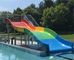 Diapositiva ancha de la familia de la fibra de vidrio del color del arco iris de los niños para Aqua Park