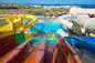 El tobogán acuático de la piscina del hotel los 6m fijó color modificado para requisitos particulares fibra de vidrio estática de la prueba