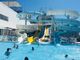 Parque acuático de fibra de vidrio de color personalizado tobogán juegos acuáticos al aire libre equipo de piscina de parque para niños