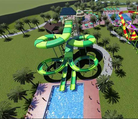 Un buen precio. Tobogán acuático espiral de saetín del agua del parque de la diapositiva de la fibra de vidrio anti dual comercial del moho el 15m en línea