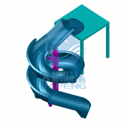 OEM 3,3 metros Parque acuático de fibra de vidrio Piscina deslizante - Azul