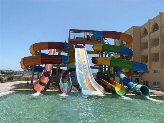 La combinación de la diapositiva de Aqua Park Fiber Glass Water del hotel modificó para requisitos particulares
