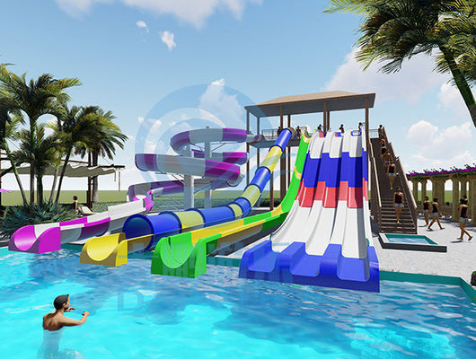 Altura combinada de FRP del tobogán acuático comercial los 7m de la piscina para todas las edades