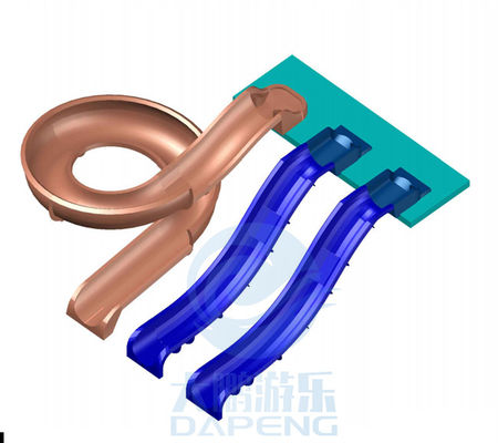 Un buen precio. Altura combinada del pequeño tobogán acuático los 2.5m de la piscina del hotel para los niños y los adultos en línea