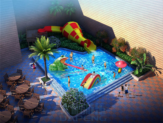 Toboganes acuáticos ULTRAVIOLETA antis de la familia de la fibra de vidrio de Aqua Park Playground Spray Park