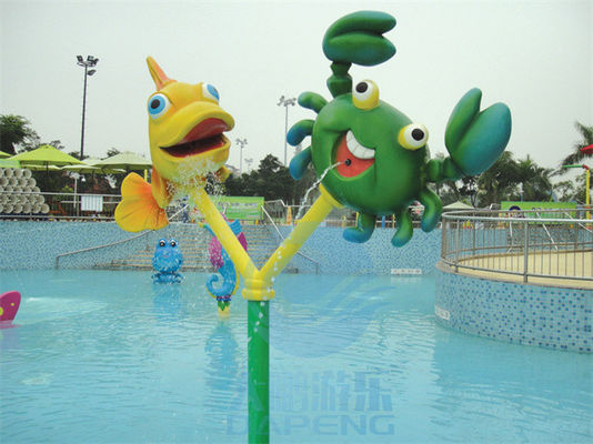 Los pescados de la fibra de vidrio y el espray del cangrejo fijaron los juguetes para los niños Aqua Park Splash Zone