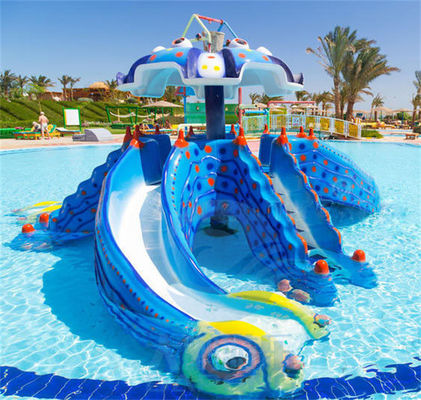 Los niños de Mini Pool Slide Outdoor Indoor del pulpo juegan la fibra de vidrio de la piscina con el tejado