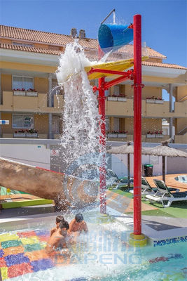 Racimo de la descarga del cubo del parque del agua de la altura del cojín los 5m del chapoteo del agua de la fibra de vidrio para la zona del espray