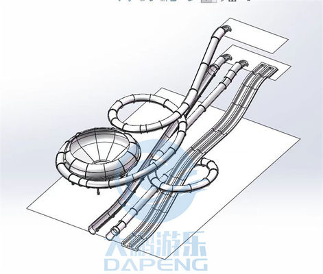 Tobogán acuático de los adultos de la piscina de la fibra de vidrio del tobogán acuático de Aqualoop del parque del agua