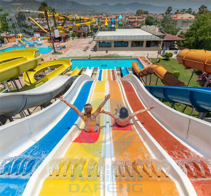 Altura del tobogán acuático los 6m del arco iris de Mat Racer Water Slide Cluster de la fibra de vidrio