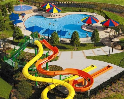 Parque acuático de natación al aire libre tobogán de fibra de vidrio niños equipo de juegos de fibra de vidrio tobogán conjunto