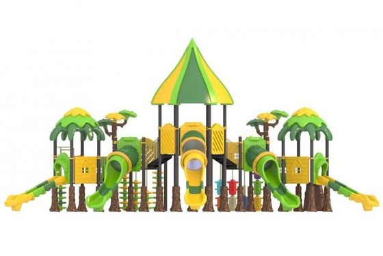 Equipo de patio de juegos de plástico con toboganes