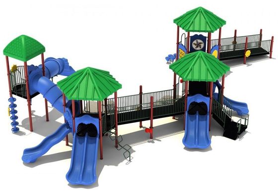 Equipo de juegos al aire libre 3 en 1 de plástico con tobogán