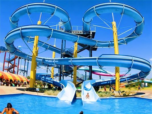 Slide de agua de fibra de vidrio de 300 kg, juegos comerciales al aire libre, paseo.