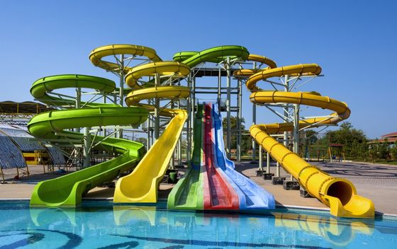 Alturas 8m Parque acuático tobogán personalizado paseos de diversión Fibra de vidrio tobogán para niños