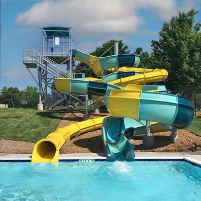 8m de ancho tobogán de parque acuático comercial tobogán de fibra de vidrio comercial para piscinas privadas