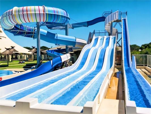 Piscina Gran tobogán de fibra de vidrio para adultos Equipo de parque acuático al aire libre