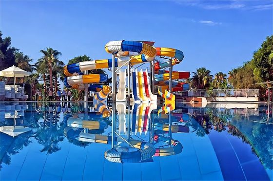 Piscina de fibra de vidrio duradera tobogán Parque temático acuático al aire libre Juegos de diversiones Equipo de juego