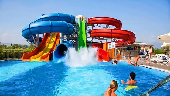 10 mm de espesor Fibra de vidrio toboganes de agua Parque acuático para niños Jardín de juegos