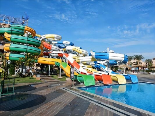 Piscina tobogán acuático de fibra de vidrio para niños Parque temático comercial Parque de juegos Atracciones