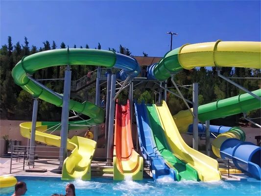 Equipo de entretenimiento acuático OEM tobogán de fibra de vidrio para parque de diversiones