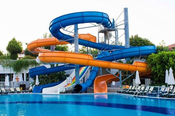 Parque de diversiones comercial Viaja en tobogán acuático de fibra de vidrio
