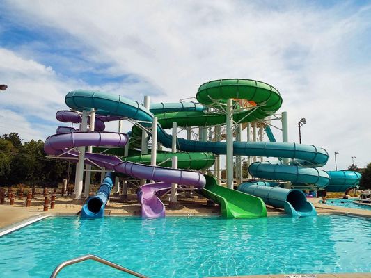 OEM Niños Aqua Parque acuático Juegos Fibra de vidrio tobogán para niños piscina