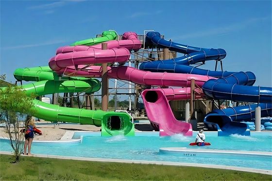 Parque de diversiones Paseos de agua toboganes de fibra de vidrio