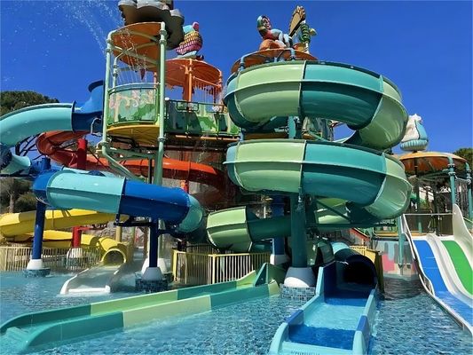 Un buen precio. Equipo de parque acuático de diversiones OEM Colorido Fibra de vidrio Slide Set en línea