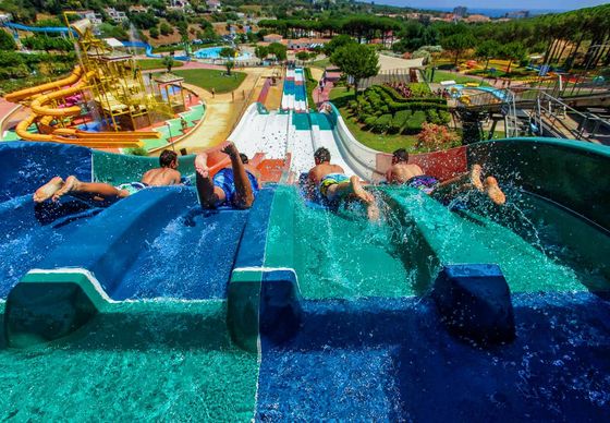 ODM Piscina Jardín de juegos Juegos de diversión China Rainbow High Speed Water Slide