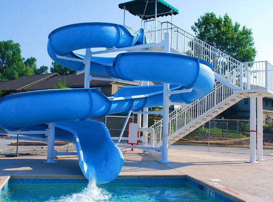 OEM Amusement Parque acuático piscina paseo acuático tobogán de fibra de vidrio para exteriores