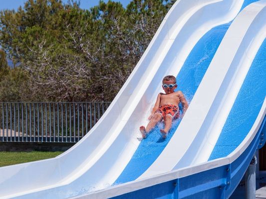 Parque acuático de diversiones al aire libre Equipo de juegos Fibra de vidrio tobogán para piscina