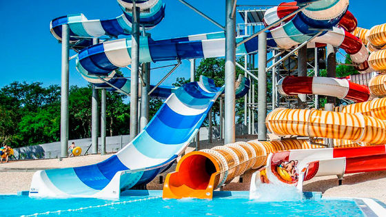 Parque acuático comercial Conjunto de diapositivas de fibra de vidrio de diseño de piscina
