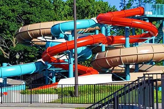 Gran Parque acuático al aire libre de fibra de vidrio Los niños juegan paseos de diversión Parque de juegos toboganes de fibra de vidrio para niños