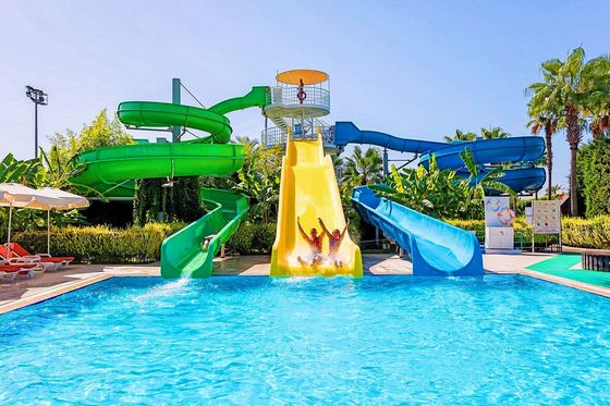 Juegos de parque acuático Entretenimiento acuático Niños juegan equipo de fibra de vidrio Slide Set