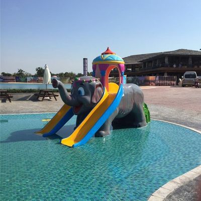 Parque acuático Piscina Equipo de fibra de vidrio Elefante tobogán acuático para niños Jardín trasero