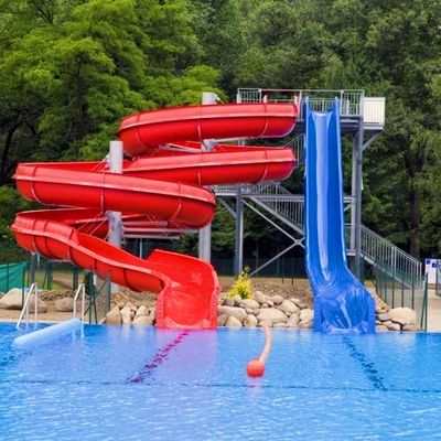 Casa de agua Parque acuático de fibra de vidrio Gran tobogán de la piscina