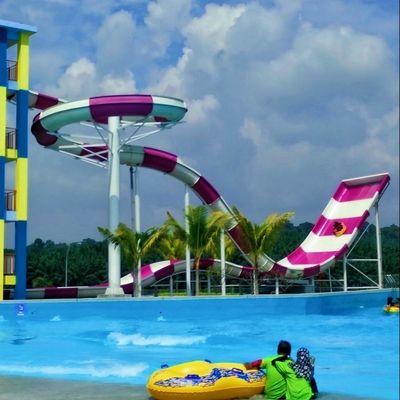 Piscina comercial al aire libre, tobogán acuático de fibra de vidrio para niños
