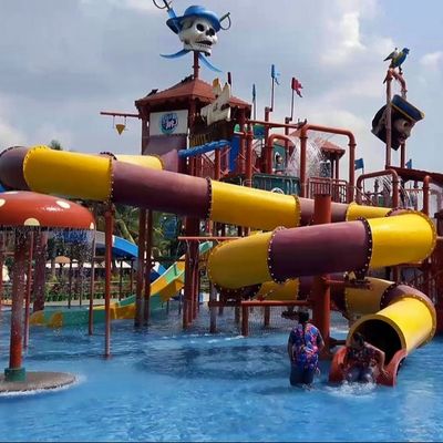 Parque acuático de atracciones Paseo de fiesta Equipo de fiesta tobogán acuático de fibra de vidrio comercial