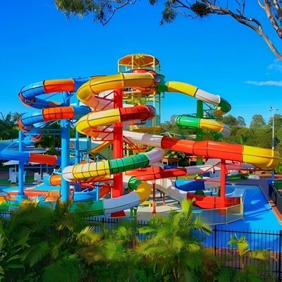 ODM sobre el suelo Piscina equipo de fiesta tobogán acuático de fibra de vidrio