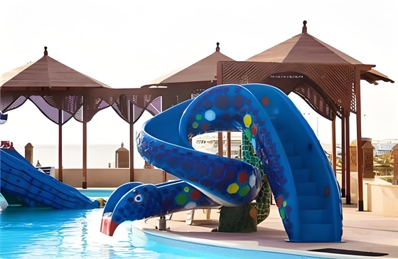 Tobogán acuático de fibra de vidrio para piscina con salpicaduras de agua, parque acuático, juego de animales, elefante, serpiente, arcoíris, tobogán para piscina infantil